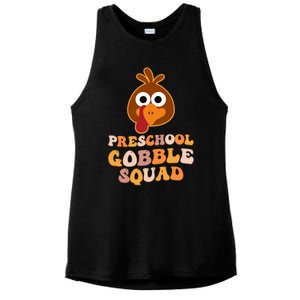 Preschool Gobble Squad Turkey Happy Thanksgiving Gift Ladies PosiCharge Tri-Blend Wicking Tank