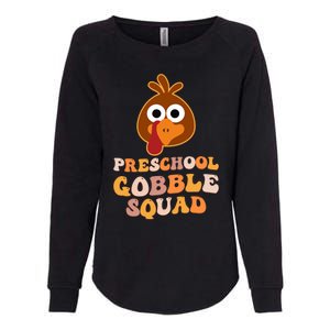 Preschool Gobble Squad Turkey Happy Thanksgiving Gift Womens California Wash Sweatshirt