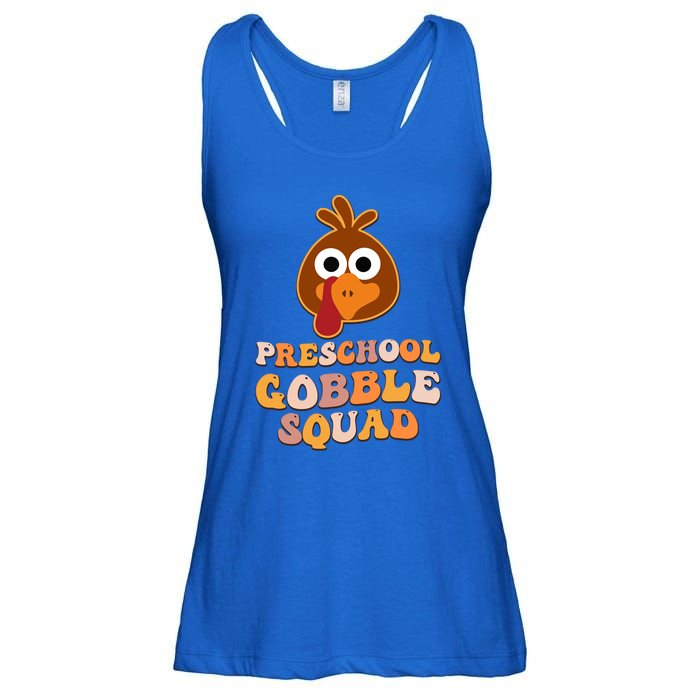 Preschool Gobble Squad Turkey Happy Thanksgiving Gift Ladies Essential Flowy Tank