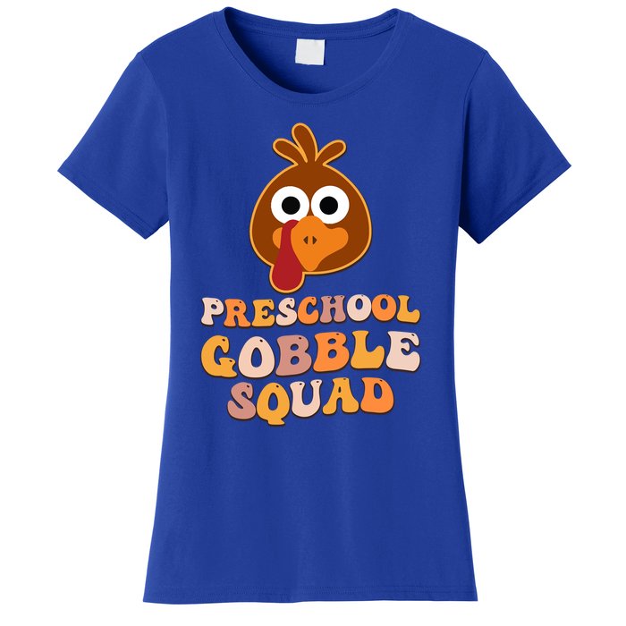 Preschool Gobble Squad Turkey Happy Thanksgiving Gift Women's T-Shirt