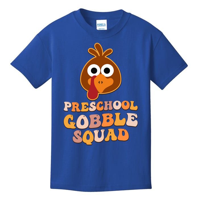 Preschool Gobble Squad Turkey Happy Thanksgiving Gift Kids T-Shirt