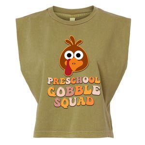 Preschool Gobble Squad Turkey Happy Thanksgiving Gift Garment-Dyed Women's Muscle Tee