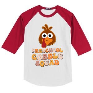 Preschool Gobble Squad Turkey Happy Thanksgiving Gift Kids Colorblock Raglan Jersey