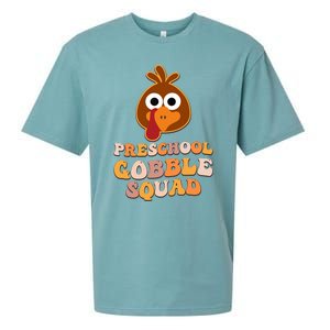 Preschool Gobble Squad Turkey Happy Thanksgiving Gift Sueded Cloud Jersey T-Shirt