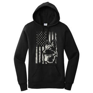 Patriotic German Shepherd AMERICAN FLAG 4th Of July Shepherd Women's Pullover Hoodie