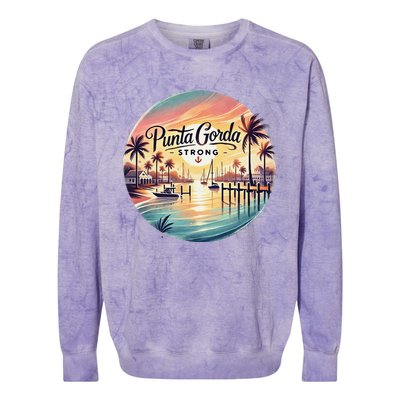 Punta Gorda Strong Milton Relief Colorblast Crewneck Sweatshirt