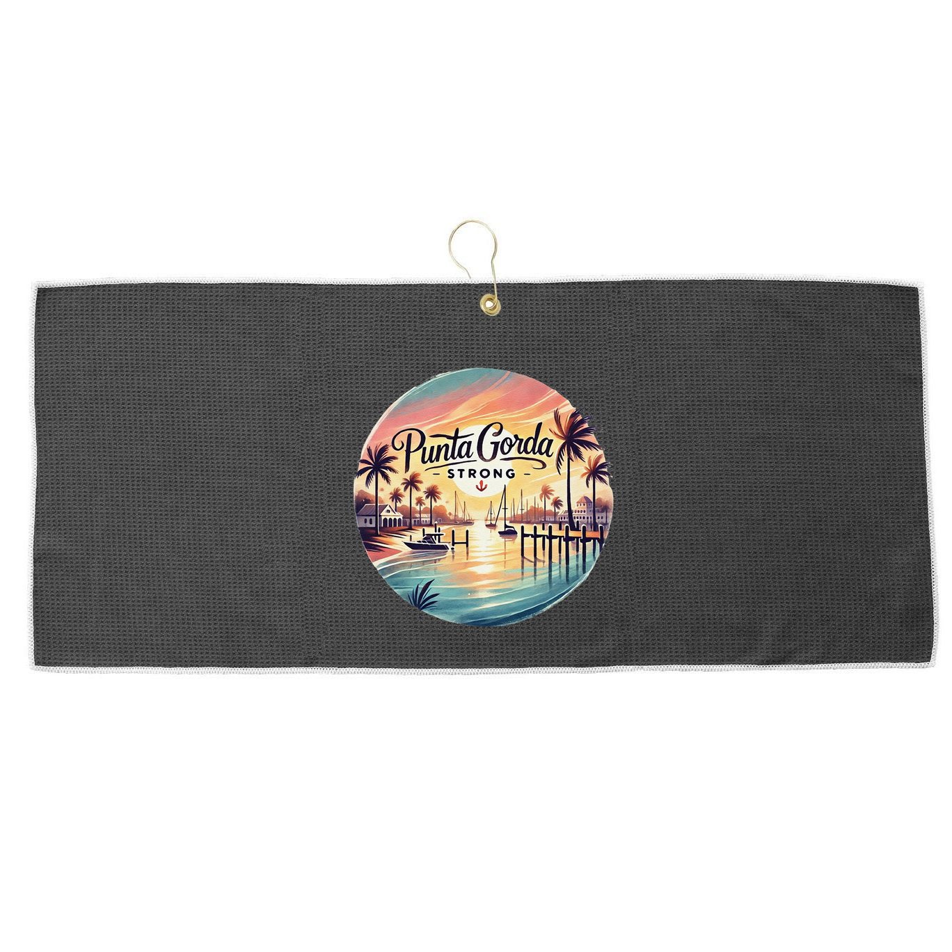 Punta Gorda Strong Milton Relief Large Microfiber Waffle Golf Towel