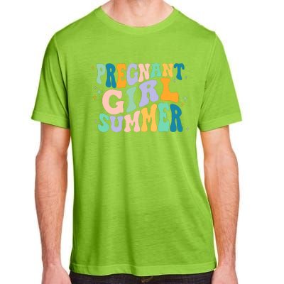 Pregnant Girl Summer Retro Pregnant Girl Adult ChromaSoft Performance T-Shirt