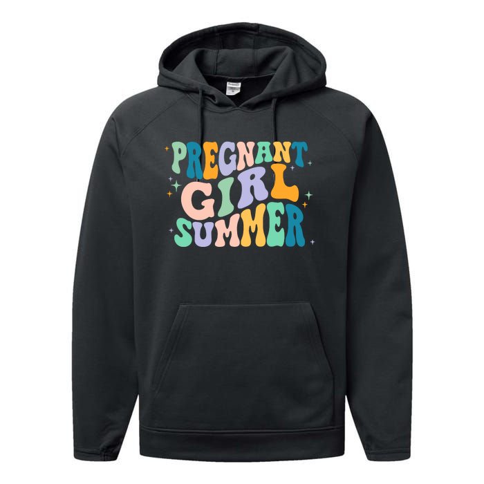 Pregnant Girl Summer Retro Pregnant Girl Performance Fleece Hoodie