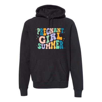 Pregnant Girl Summer Retro Pregnant Girl Premium Hoodie