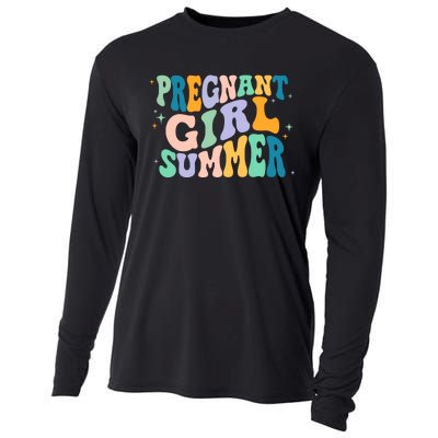 Pregnant Girl Summer Retro Pregnant Girl Cooling Performance Long Sleeve Crew