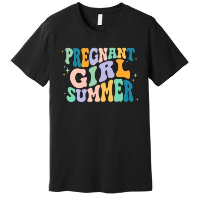 Pregnant Girl Summer Retro Pregnant Girl Premium T-Shirt