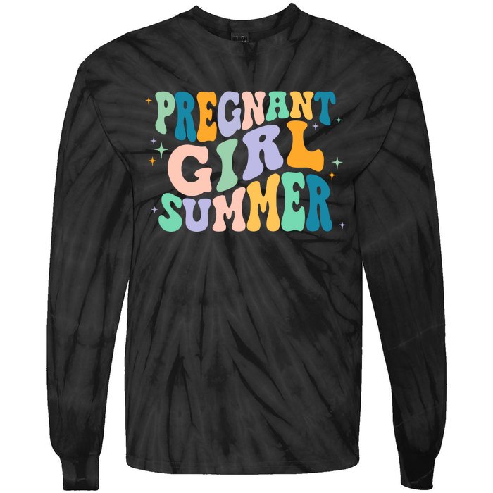 Pregnant Girl Summer Retro Pregnant Girl Tie-Dye Long Sleeve Shirt