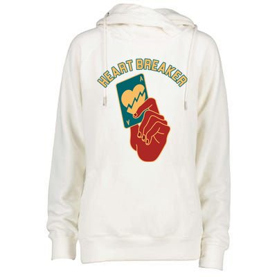 Poker Gambler Solitaire Playing Card Heartbreaker Valentines Great Gift Womens Funnel Neck Pullover Hood