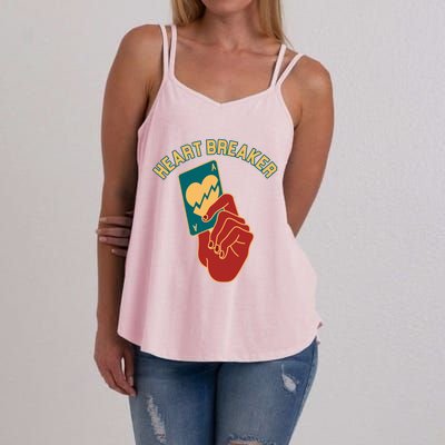 Poker Gambler Solitaire Playing Card Heartbreaker Valentines Great Gift Women's Strappy Tank