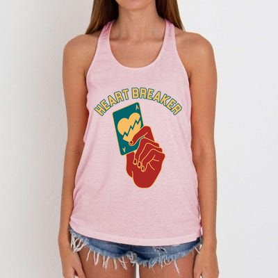 Poker Gambler Solitaire Playing Card Heartbreaker Valentines Great Gift Women's Knotted Racerback Tank