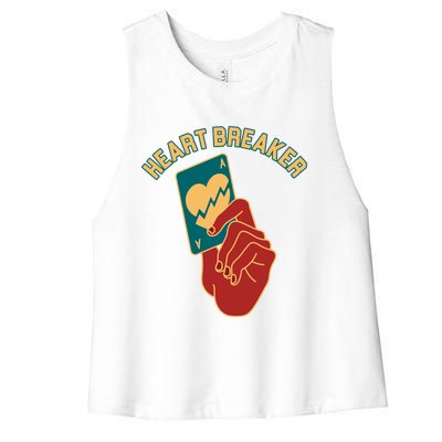 Poker Gambler Solitaire Playing Card Heartbreaker Valentines Great Gift Women's Racerback Cropped Tank