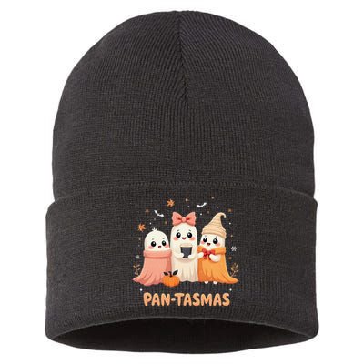 Pantasmas Ghost Spooky Conchas Funny Mexican Pun Sustainable Knit Beanie