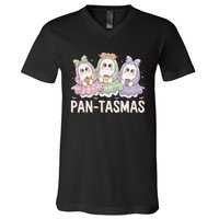 Pantasmas Ghost Spooky Conchas Funny Mexican Pun V-Neck T-Shirt