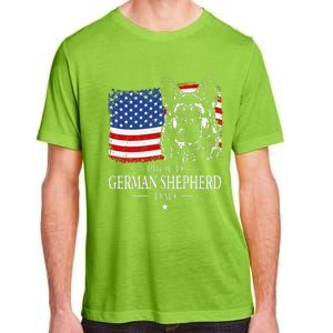 Proud German Shepherd Dad American Flag Patriotic Dog Gift Adult ChromaSoft Performance T-Shirt