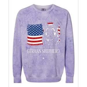 Proud German Shepherd Dad American Flag Patriotic Dog Gift Colorblast Crewneck Sweatshirt