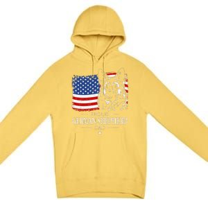 Proud German Shepherd Dad American Flag Patriotic Dog Gift Premium Pullover Hoodie