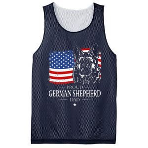 Proud German Shepherd Dad American Flag Patriotic Dog Gift Mesh Reversible Basketball Jersey Tank