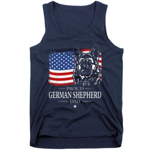 Proud German Shepherd Dad American Flag Patriotic Dog Gift Tank Top