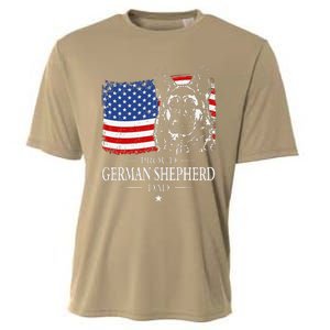 Proud German Shepherd Dad American Flag Patriotic Dog Gift Cooling Performance Crew T-Shirt