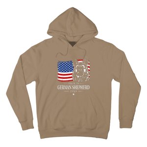 Proud German Shepherd Dad American Flag Patriotic Dog Gift Hoodie