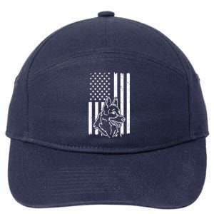 Patriotic Ger Shepherd American Flag Dog Lover Gift 7-Panel Snapback Hat