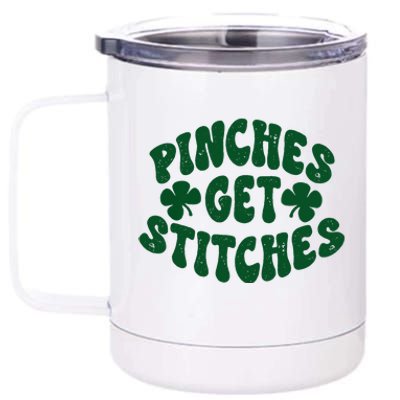 Pinches Get Stitches Funny St Patrick's Day 12 oz Stainless Steel Tumbler Cup