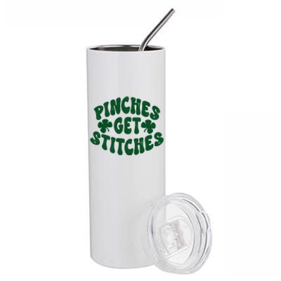 Pinches Get Stitches Funny St Patrick's Day Stainless Steel Tumbler