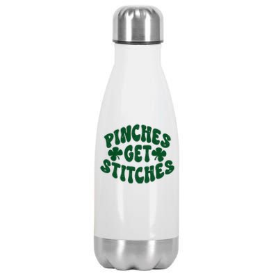 Pinches Get Stitches Funny St Patrick's Day Stainless Steel Insulated Water Bottle