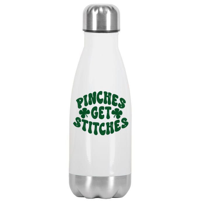 Pinches Get Stitches Funny St Patrick's Day Stainless Steel Insulated Water Bottle