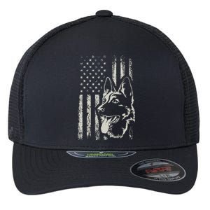 Patriotic German Shepherd AMERICAN FLAG 4th Of July Shepherd Flexfit Unipanel Trucker Cap