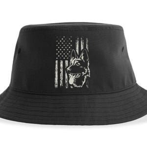 Patriotic German Shepherd AMERICAN FLAG 4th Of July Shepherd Sustainable Bucket Hat