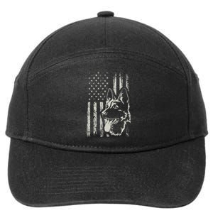 Patriotic German Shepherd AMERICAN FLAG 4th Of July Shepherd 7-Panel Snapback Hat