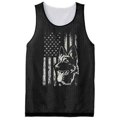 Patriotic German Shepherd AMERICAN FLAG 4th Of July Shepherd Mesh Reversible Basketball Jersey Tank