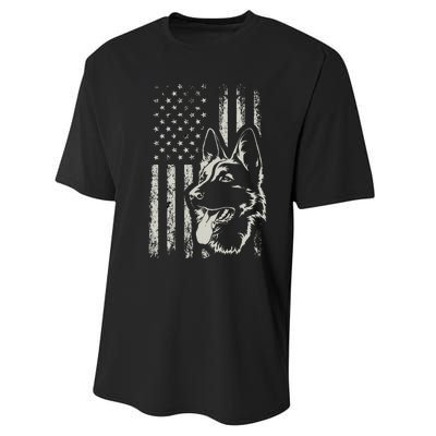 Patriotic German Shepherd AMERICAN FLAG 4th Of July Shepherd Performance Sprint T-Shirt