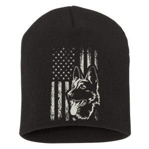 Patriotic German Shepherd AMERICAN FLAG 4th Of July Shepherd Short Acrylic Beanie