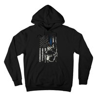 Patriotic German Shepherd K9 Unit Thin Blue Line Police Gift Hoodie