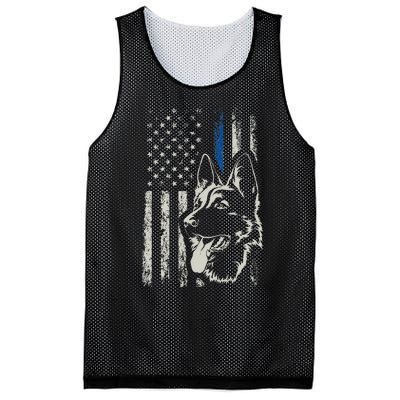 Patriotic German Shepherd K9 Unit Thin Blue Line Police Gift Mesh Reversible Basketball Jersey Tank