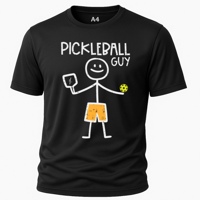 Pickleball Guy Stickman Pickle Ball Cooling Performance Crew T-Shirt