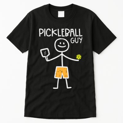 Pickleball Guy Stickman Pickle Ball Tall T-Shirt