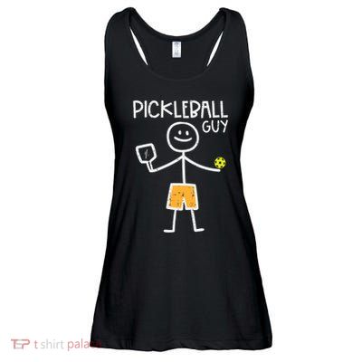 Pickleball Guy Stickman Pickle Ball Ladies Essential Flowy Tank