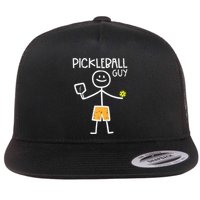 Pickleball Guy Stickman Pickle Ball Flatbill Hat