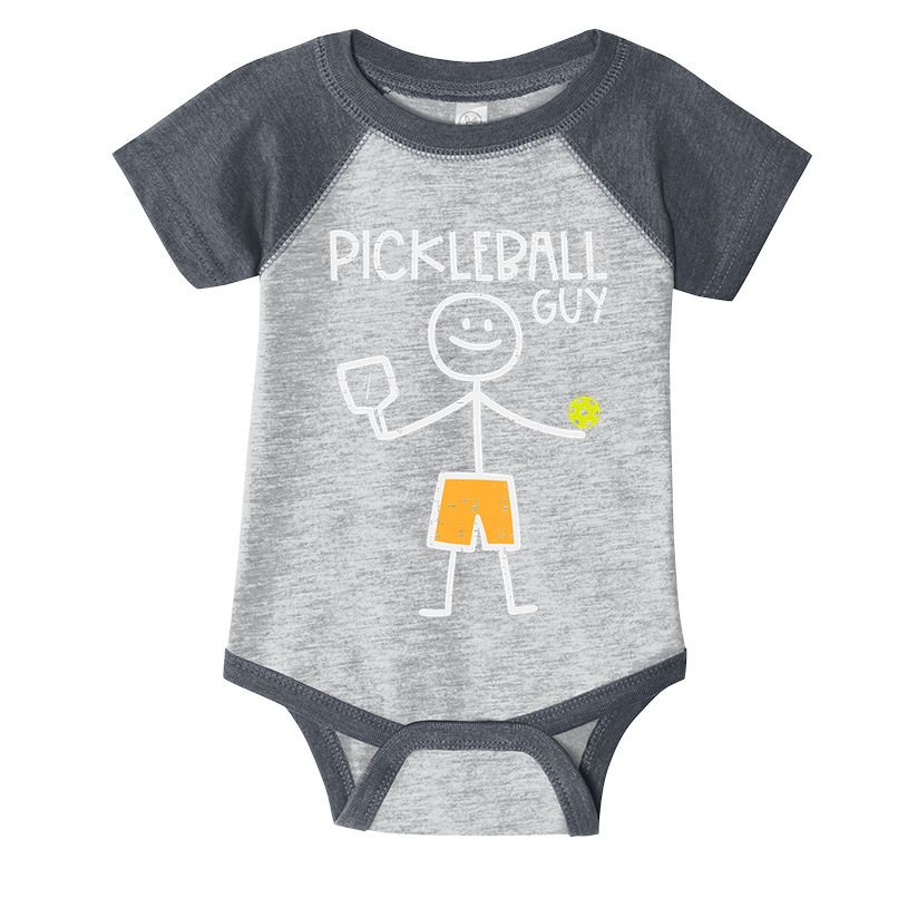 Pickleball Guy Stickman Pickle Ball Infant Baby Jersey Bodysuit
