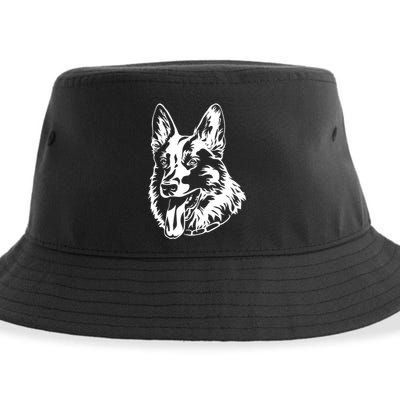 Portrait Ger Shepherd For Dog Owners Gift Sustainable Bucket Hat
