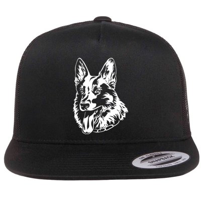 Portrait Ger Shepherd For Dog Owners Gift Flatbill Hat